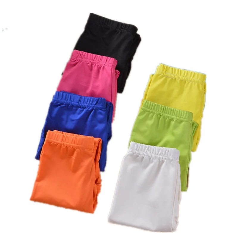 Kids Solid Color Pants For Girls Stretch Skinny Leggings Spring Summer Soft Slim Trousers Children Pant Girl and Boys