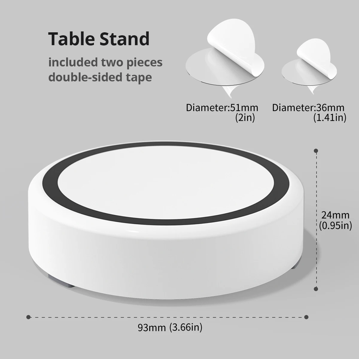 Table Stand for Echo Dot 5th/4th Apple HomePod Mini Google Home Mini Cable Organizer Smart Speaker Desk Stand with Black Ring