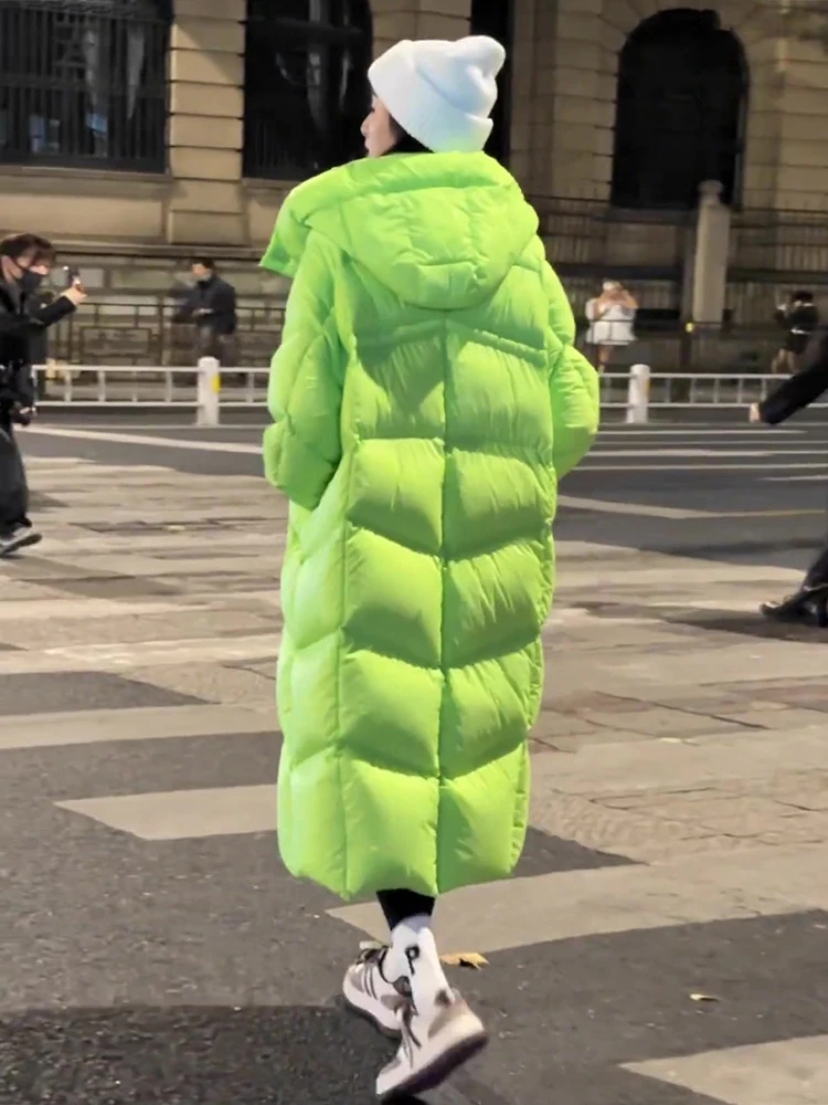 Faionable largo een abajo Jaet mujer suelta blanca Du pluma Thiened ropa de abrigo cálida viaje de invierno Sle versión coreana