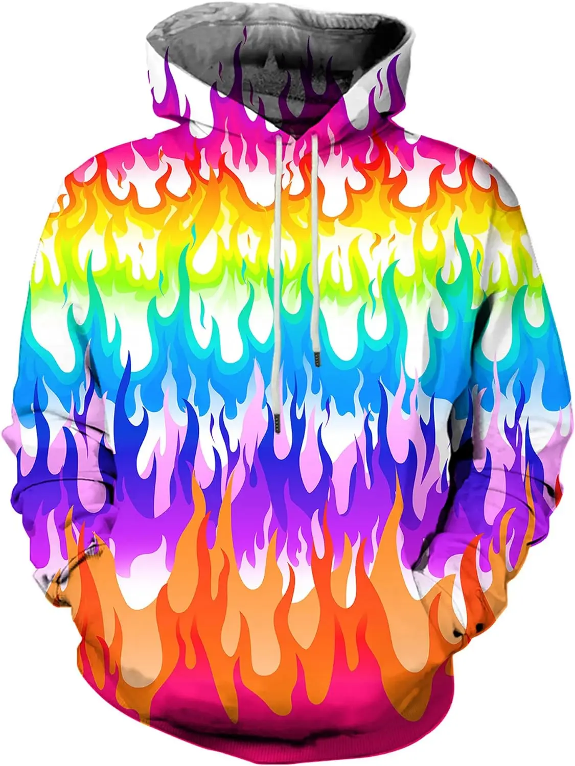 

Color Flame 3D Printed Retro Hoodie for Men Fall/winter Casual Street Retro Men 2023 Hip Hop Trend Plus Thickened Hoodie