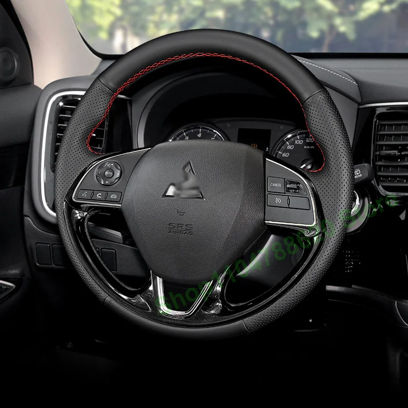 

Hand-sewn Alphard Breathable Leather Car Steering Wheel Cover For Mitsubishi Outlander ASX Eclipse Cross Interior Accessories
