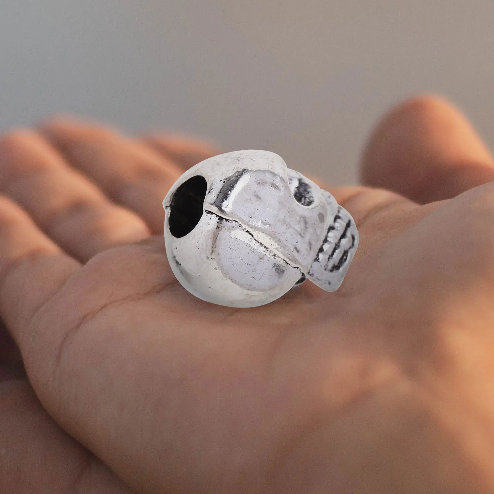 

10Pcs Skull Spacer Beads DIY Necklace Bracelet Earrings Silver Durable Alloy 12x11x9mm Hole 4mm Accessories Skull Spacer