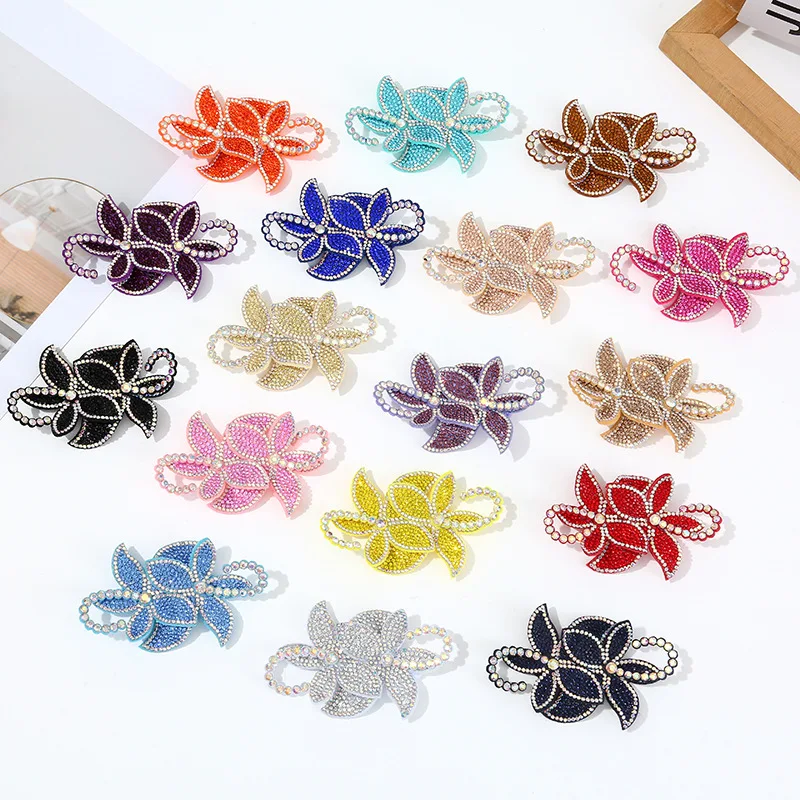 2PCS New Rhinestone 3D Inlaid Rhinestone Flower Fabric DIY Clothing Decoration Accessories Embroidery Patch