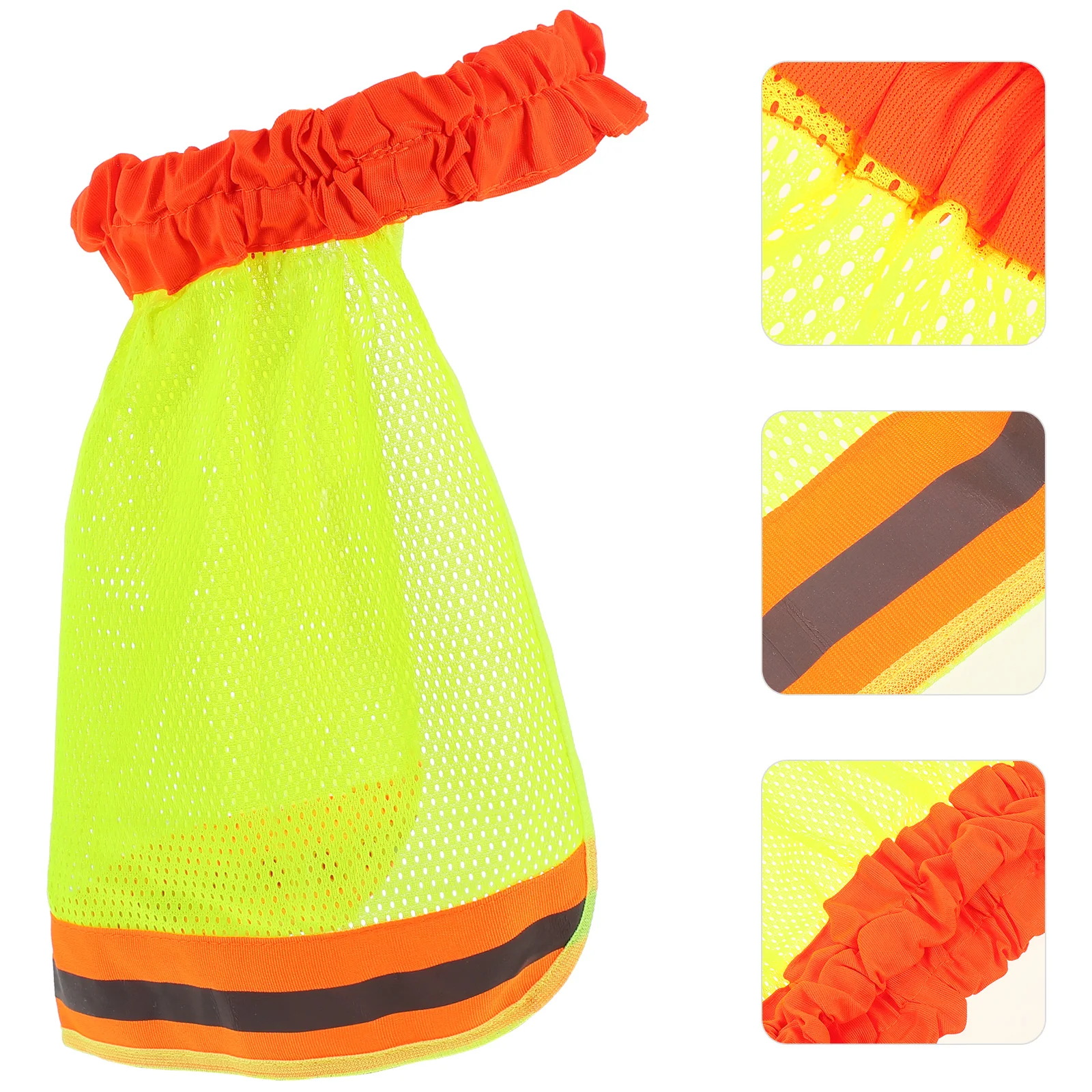 2pcs Reflective Hat Cover Sun Shade Protector Mesh Safety Hardhat Neck Shield Visibility Breathing Outdoor Work Construction