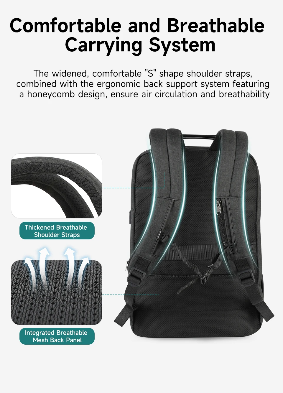 Tigernu Reise Rucksäcke Für Männer 15,6 17 19'' Laptop Rucksack Männlichen Business Rucksack Taschen Für Schule Rucksack Mochila Rucksack – Detail 15