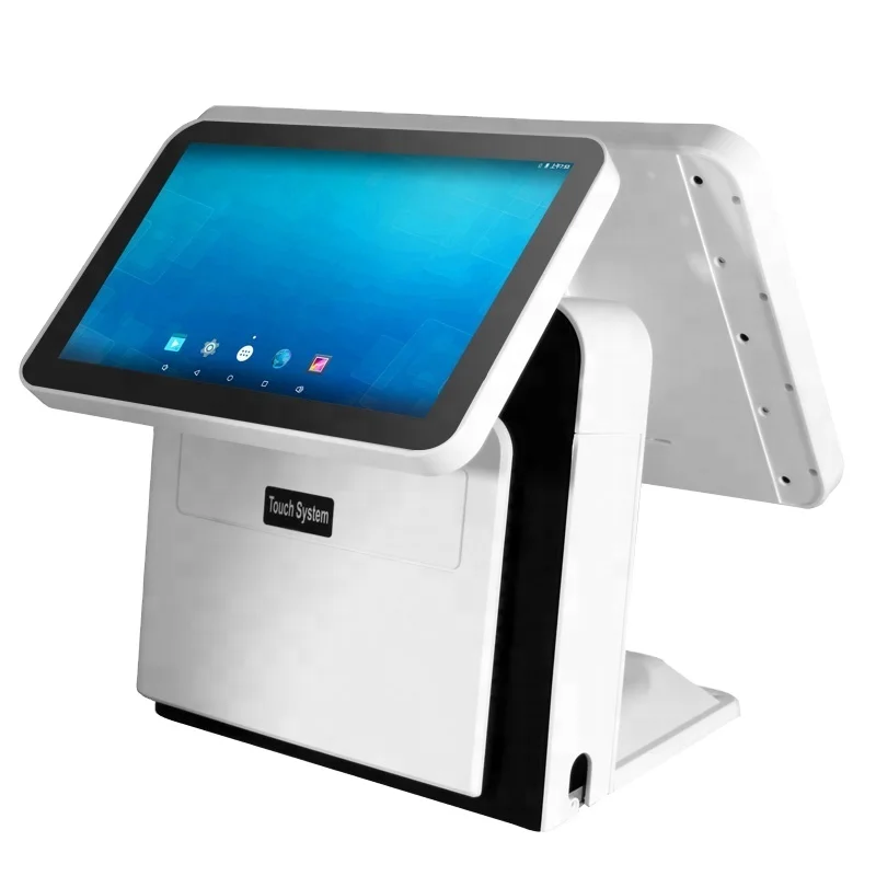Retail Grocery Store Cashier Counter All in One Computers Dual Screen Android Pos System
