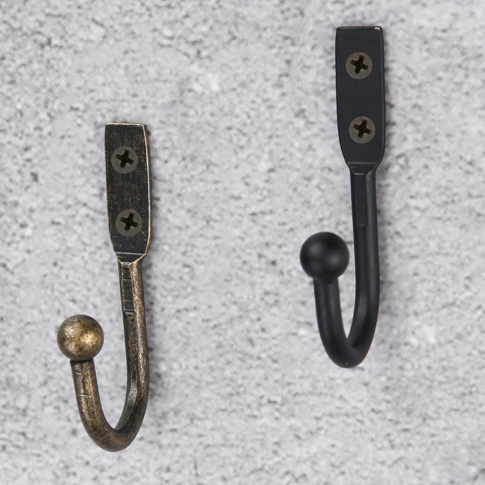 5pcs Wall Door Hooks Single Prong Coat Hanger Furniture Kitchen Pot Handbag Bag 50*23mm Black Antique Bronze W/screws Bathroom image 5