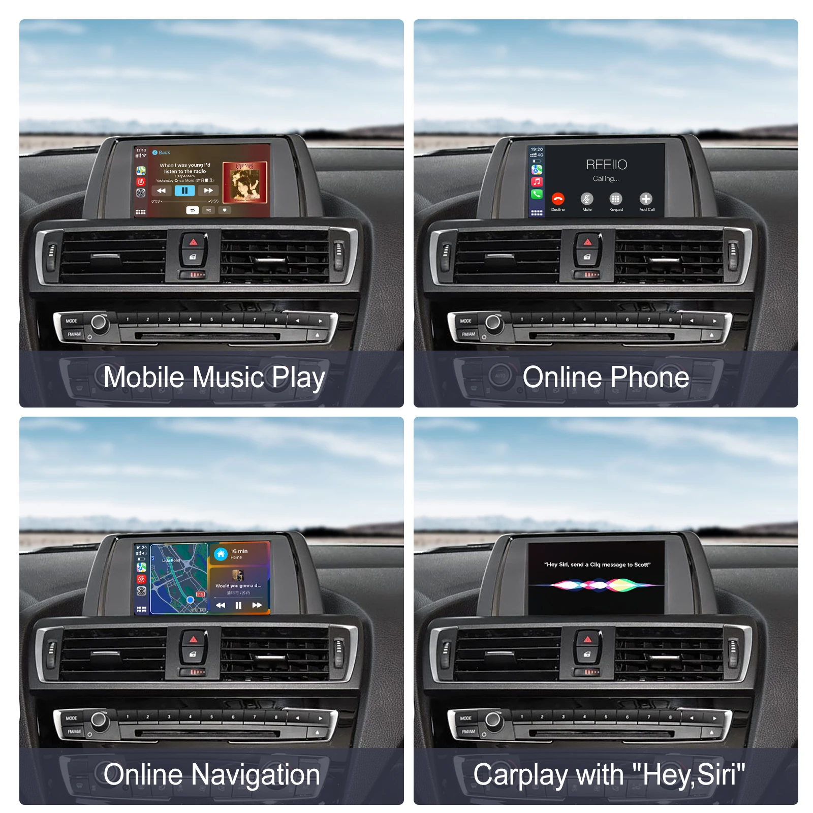 Wireless CarPlay Android AUTO สําหรับ BMW 1 2 Series F20 F21 F22 F23 F45 2011-2020 NBT EVO พร้อม MirrorLink Airplay ด้านหลังกล้อง