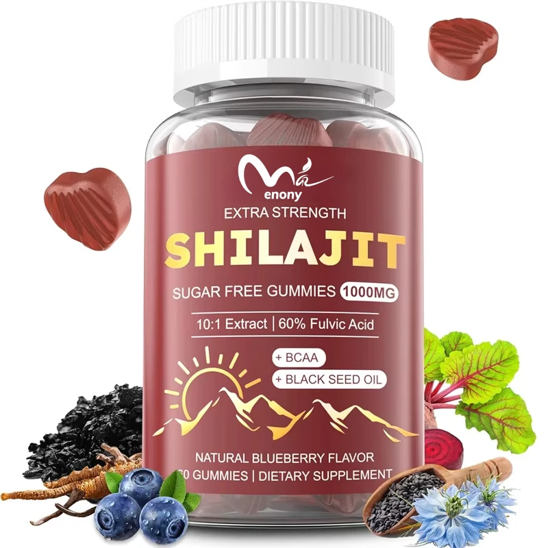 

Мармеладные маркеры Shilajit для мужчин и женщин, содержащие гималайское черное масло семян, Шиланайт 1000 мг, фvic Acid и минералы со следами