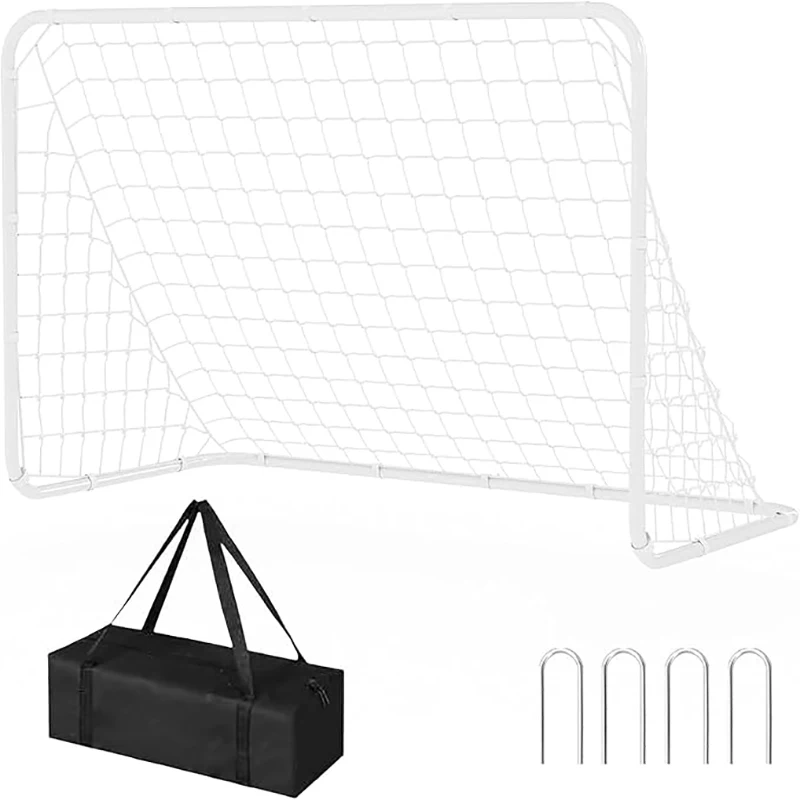 

6x3x4FT Portable Steel Soccer Goal Heavy Duty Net, Durable PE Netting, Sturdy Metal Frame for Backyard Training, Youth & Adult