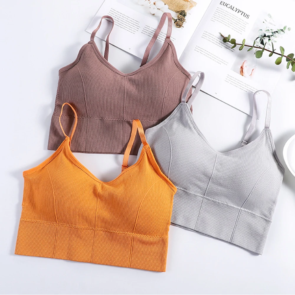 Backless Sportswear Woman Gym Sports Bra Seamless Womens Underwear Adjustable Shoulder Strap Inner Padded Yoga Vest Bralette