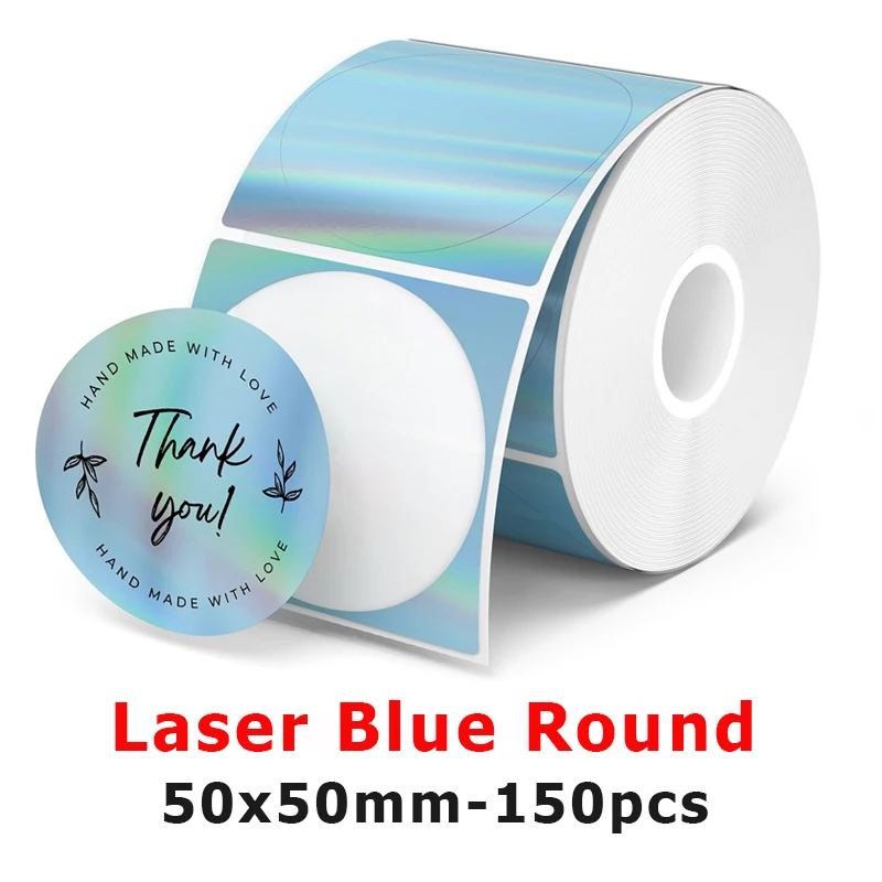 Munbyn/Nelko Holografische Laser Label Sticker Mat Zilver Thermisch Papier voor M110 M220 M200 E210 P50 PM220 DETONG P1 WP9520 Maker