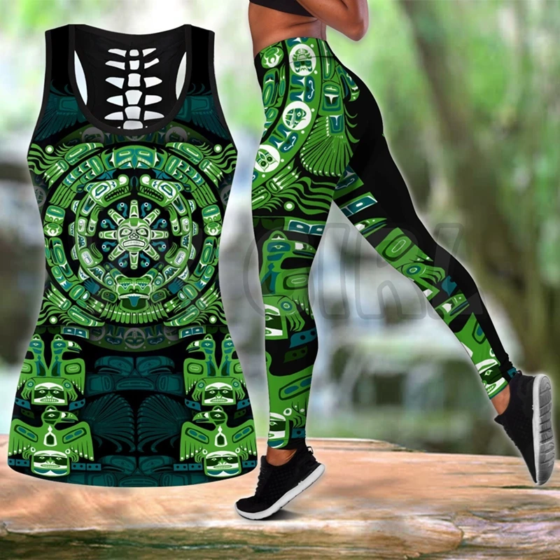 

The Mayan Calendar Native 3D Printed Tank Top+Legging Combo Outfit Yoga Fitness Legging Women