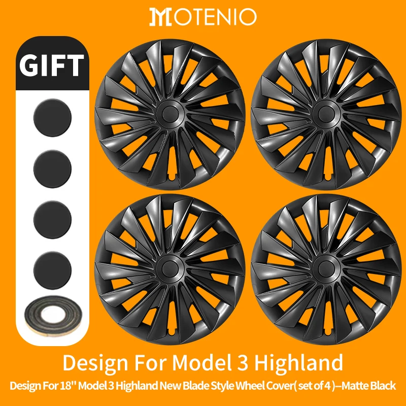 4 Stuks Stormstijl Wieldeksels Rechts & Links voor Tesla Model 3 Highland 2023–2026 – 18 Inch – Wielaccessoires