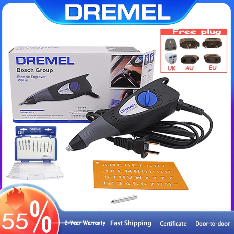 220V Mini Electric Engraver DREMEL Brand Electric Engraving Pen 35W Variable Speed Motor Wood Metal Glass Etching Carbide Tips