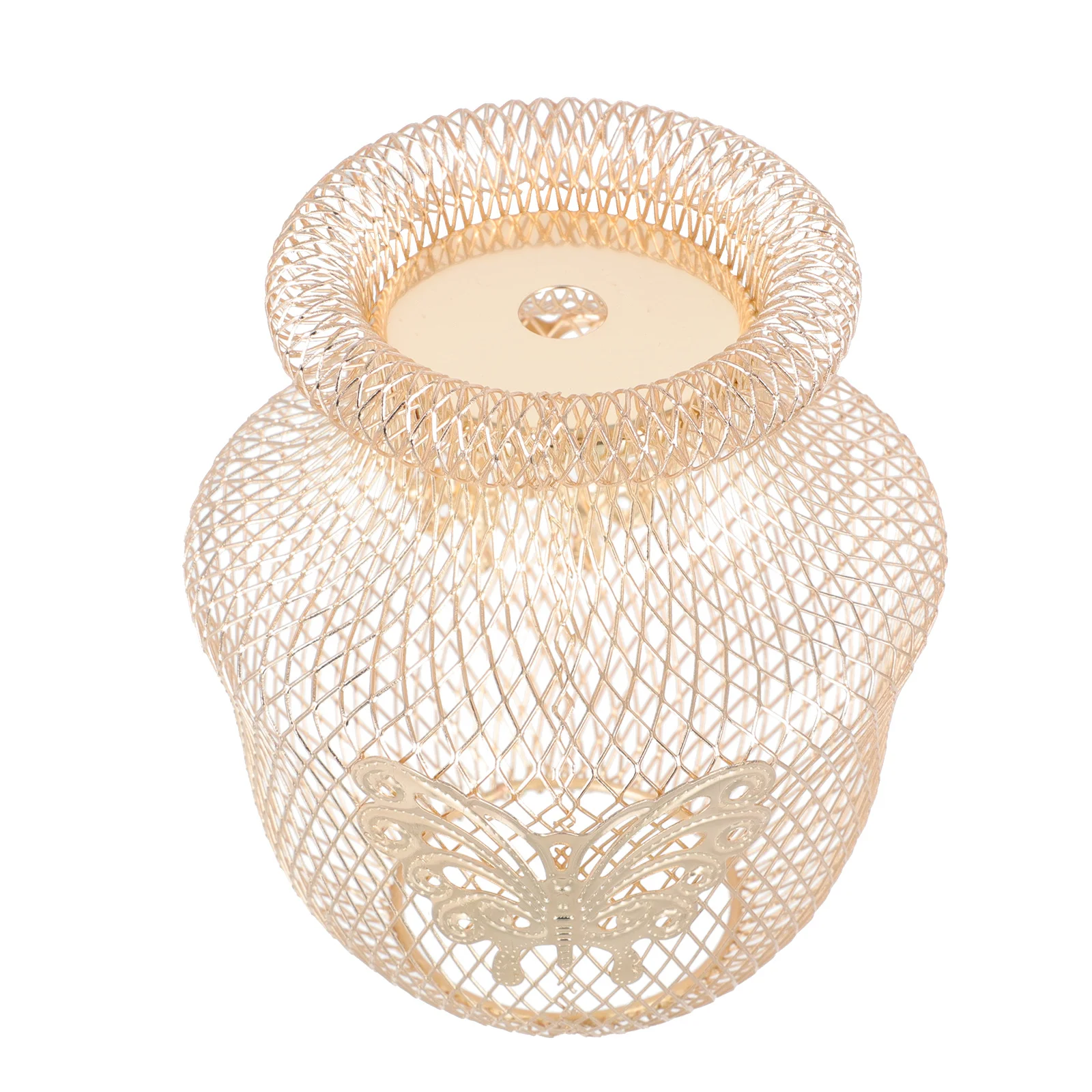 

1 шт., абажур из золотой железной проволоки, бабочки, ваза, выдолбленная декоративная крышка лампы, подвесной светильник, корпус, потолочное освещение, декор