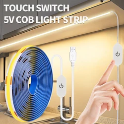 USB 5V COB LED Strip Cabinet Light Bezstopniowe przyciemnianie Lampka nocna do sypialni Szafa Szafka Schody Oświetlenie kuchenne Podświetlenie TV