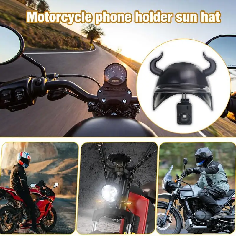 Small Helmet Rider Motorcycle Mobile Phone Holder and Electric Bicycle Navigation Phone Holder Waterproof Sunshade Hat