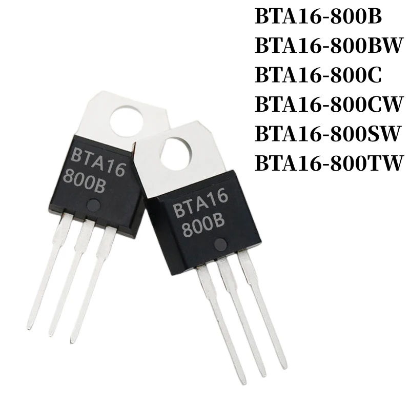 

5~500Pcs BTA16-800B BTA16-800BW BTA16-800C BTA16-800CW BTA16-800SW BTA16-800TW Triac TO-220 16A/800V DIP Thyristor Large Chip