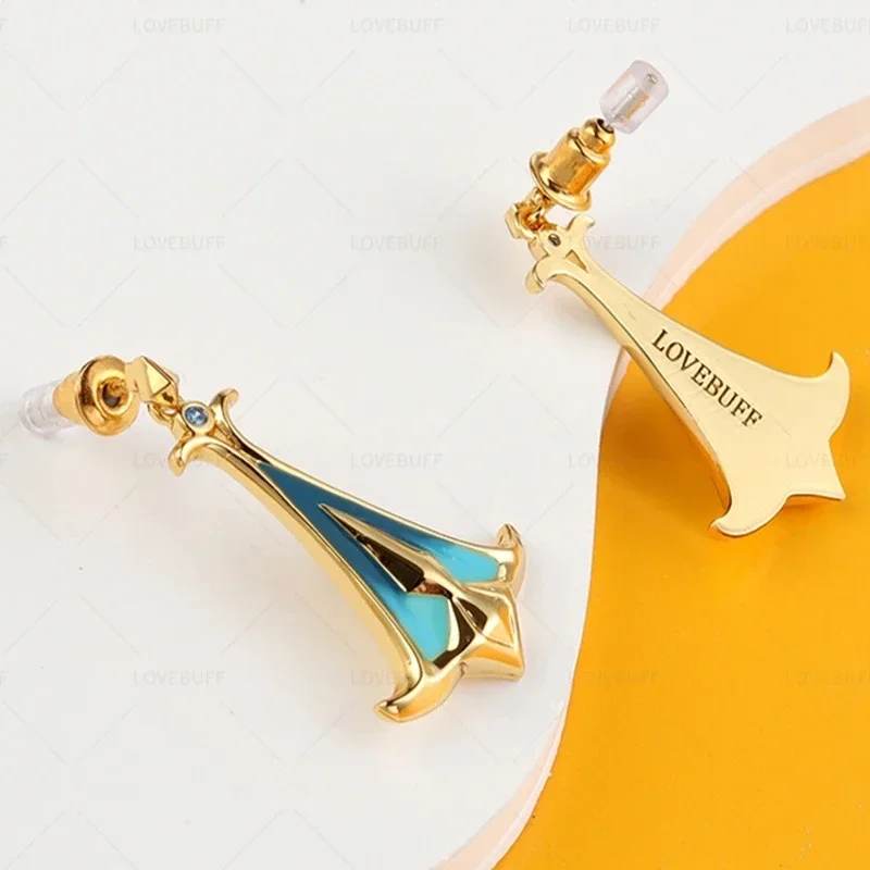 

Anime Game Genshin Impact Neuvillette Cosplay Ambitus Earrings Ornament Jewelry Ear Stud Mascot Accessories Xmas Halloween Gift