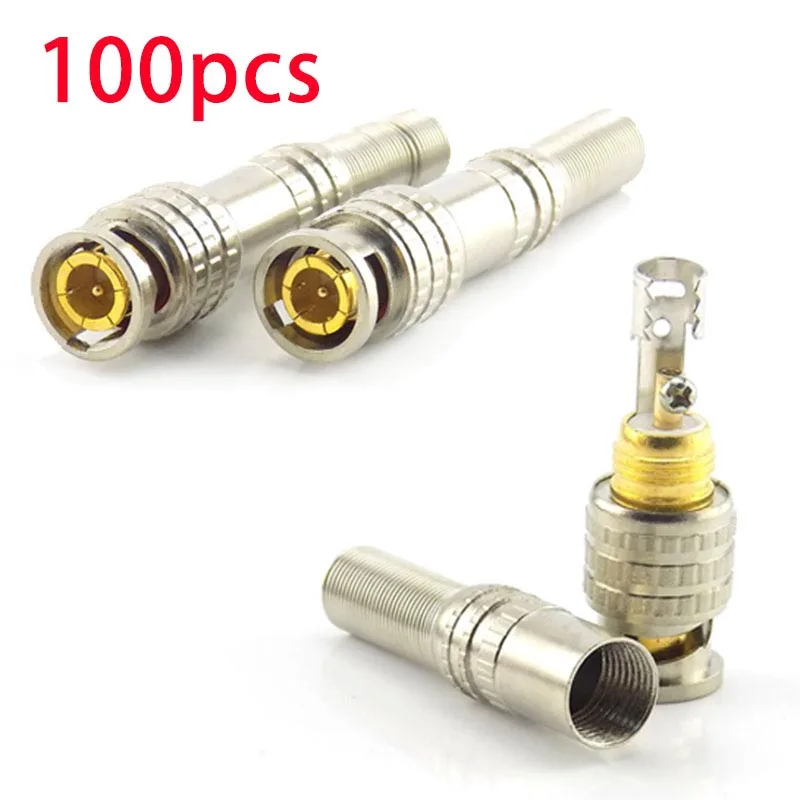 BNC Male Connector Adapter Twist-on Coaxial RG59 Cable to BNC Male Connector CCTV Accessories 100pcs wholesale C3