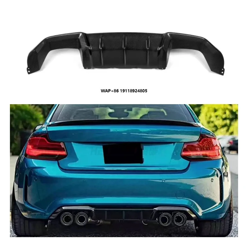 

Wet Carbon Fiber Rear Bumper Lip for-BMW M2/M2C F87 2014-2021 MP Style BodyKit Tow Hook Cut-Outs New Condition Rear Diffuser