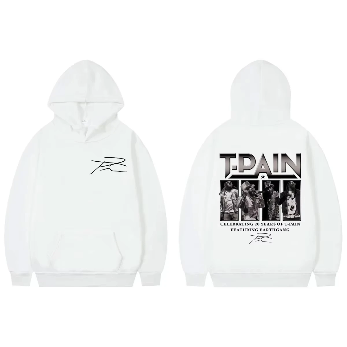 Rapper T-Pain Tour 2026 Graphic Hoodies Fashion Hip Hop Vintage Sweatshirts Men Women High Quality Fleece Pullovers Streetwear