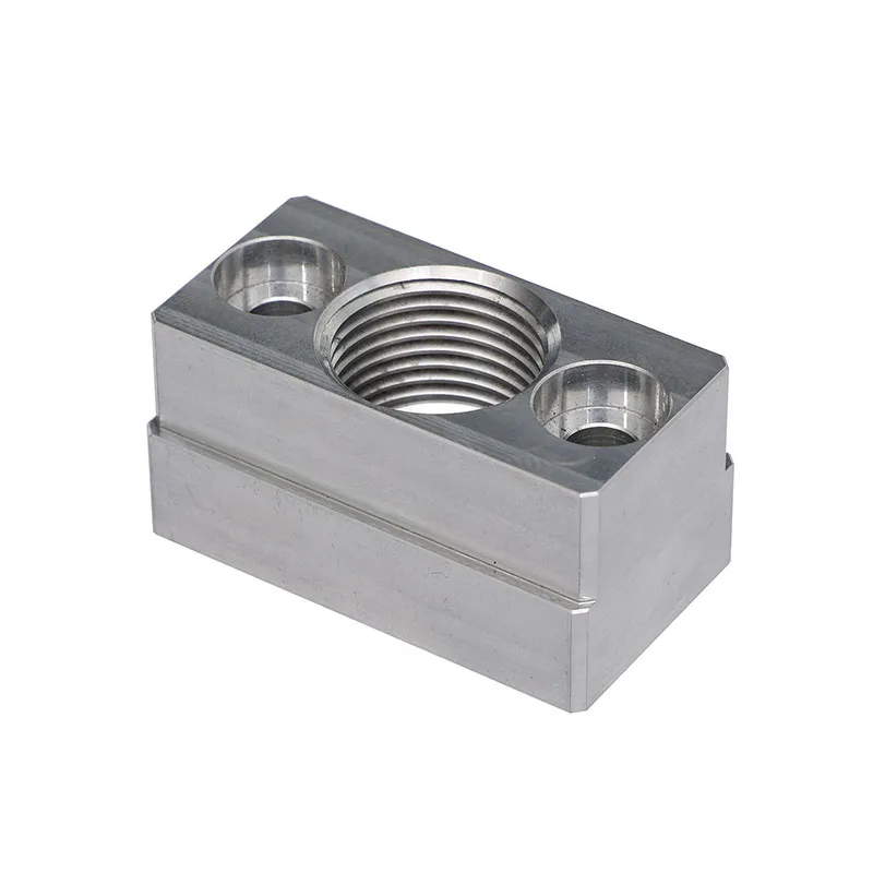 CNC machined aluminum alloy stainless steel material Precision threaded hole connection fixtures Multi-way cooling pipe base