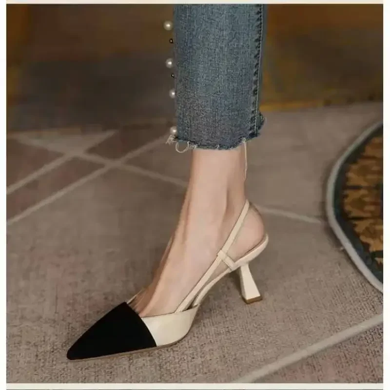 Buckle Strap Adult Pumps High Heel Casual Women\'s Shoes 2024 Hot Sale Mixed Colors Korean Style Thin Heels Shallow Pumps