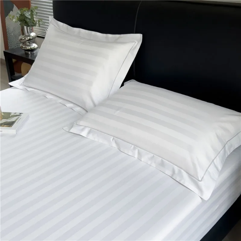 Pure 100% Cotton Pillowcase Jacquard Stripe Pillowcase Long Staple Organic Cotton Envelope Pillow Cover For Home Hotel 2pcs/lot