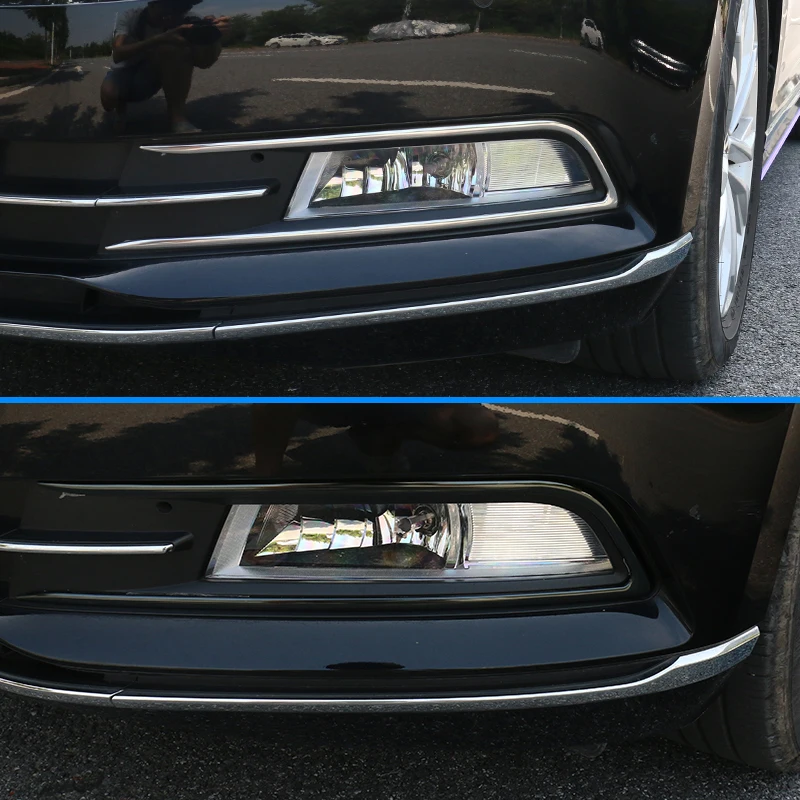 High-quality stainless steel Car Front Fog Light Lamp Frame Cover Trim for VW Magotan Passat B8 2017- 19 Decoration Accessories view 2