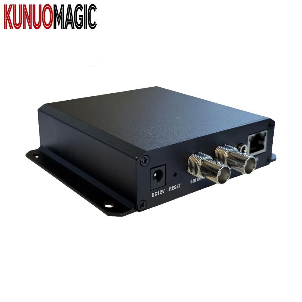 KUNUOMAGIC 1080p60 SDI Encoder H.265 AAC Audio RTMP/RTSP/UDP Streaming IP Ethernet for Headend Systems Metal 5-Year Warranty
