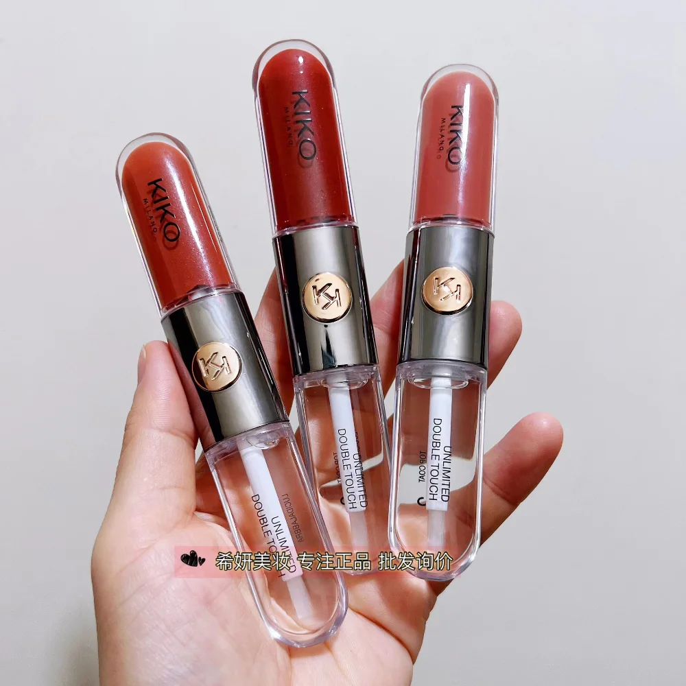 KI KO Double Headed Lip Glaze Lip Gloss Bean Paste Color Long-lasting Water Mirror Lip Stick Waterproof Lips Makeup Cosmetics