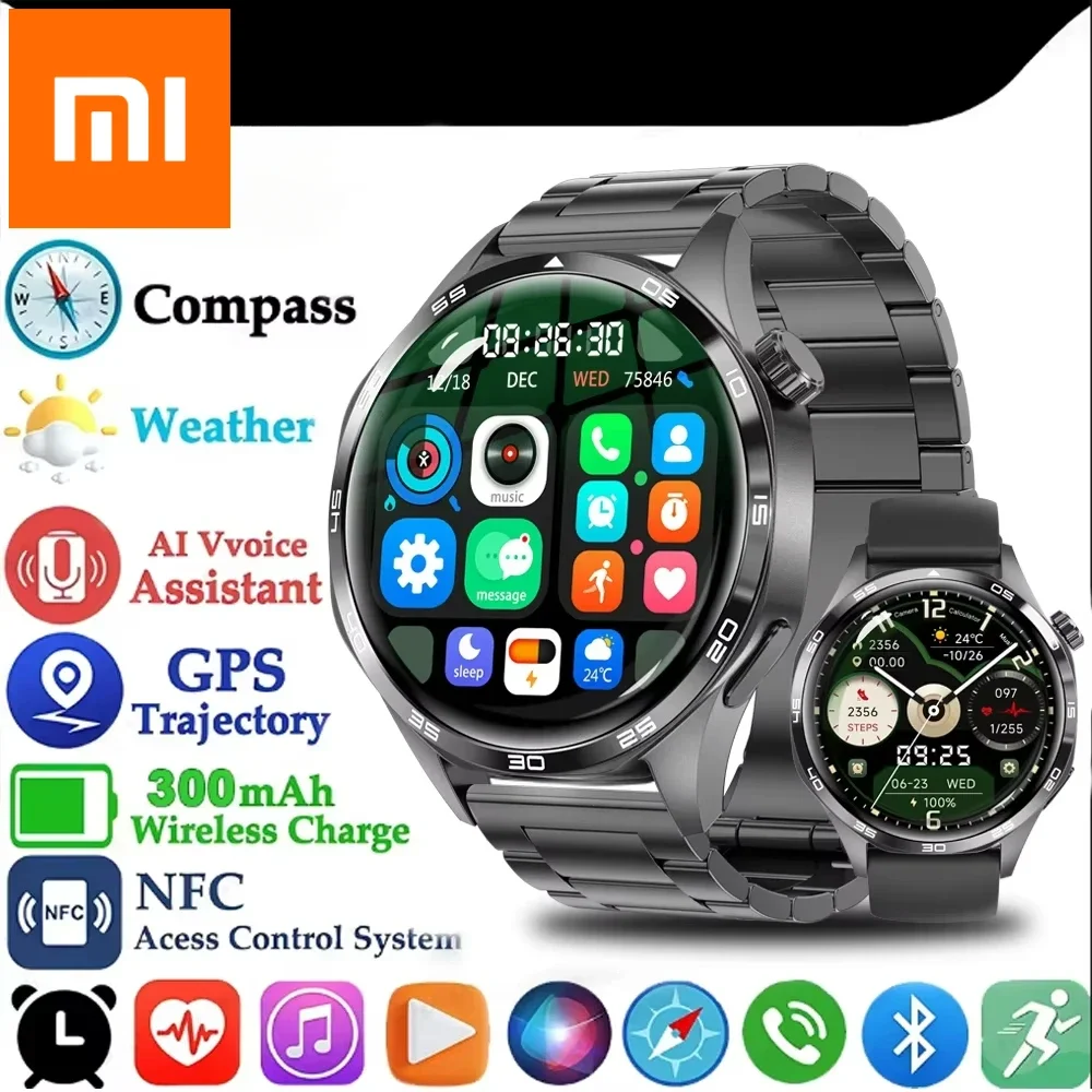 

Xiaomi Smartwatch For HUAWEI GT5 Pro GPS NFC Smart Watch Men 360*360 AMOLED Screen Heart rate Bluetooth Call IP67 Waterproof Man