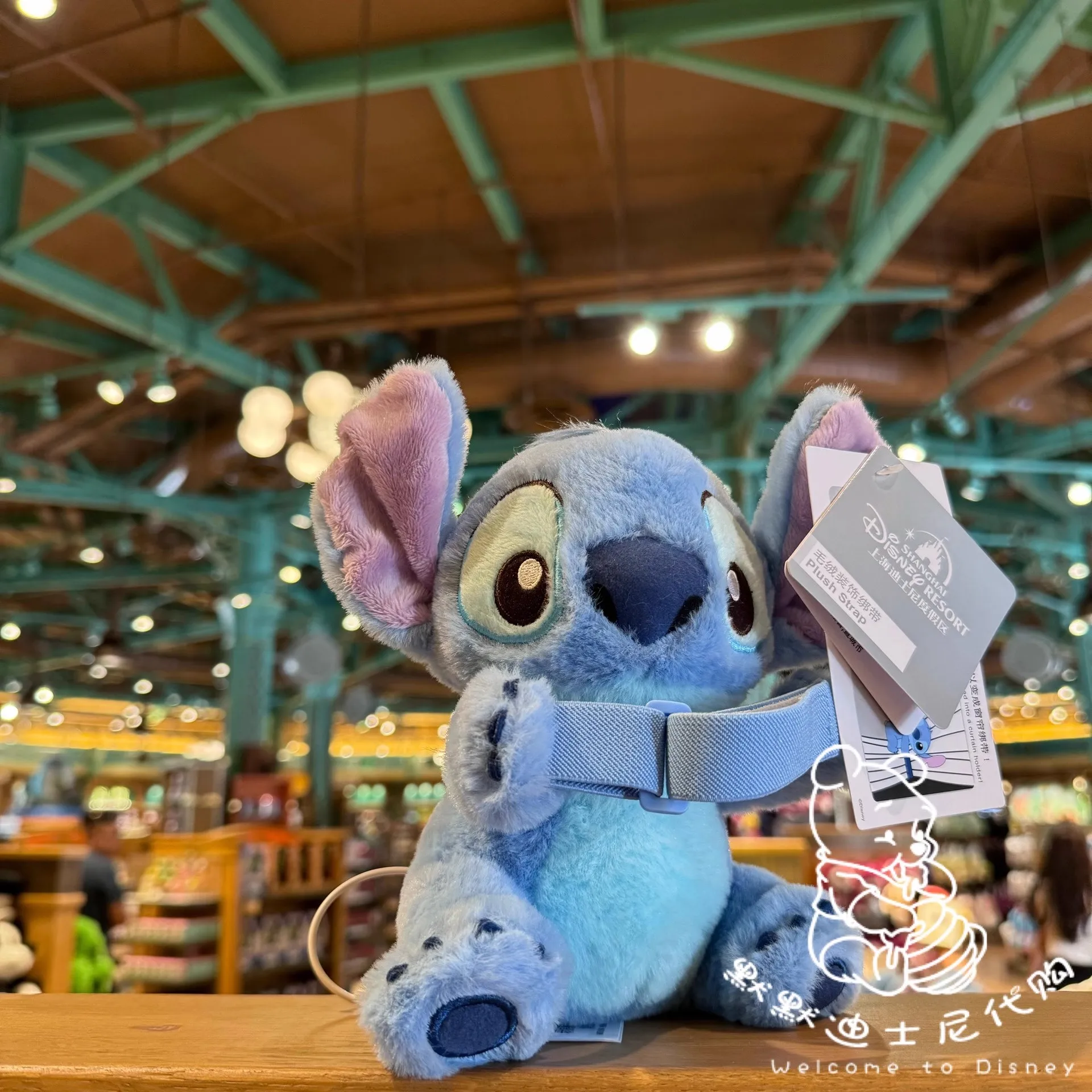 New Original Disney 2024 Stitch and Angel Window Tie Arm Puppet Curtain Clip