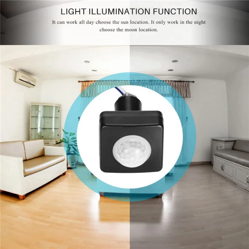 2X 220V Mini Human Body Infrared Sensor Infrared Body Sensor Switch LED Flood Light PIR Motion Sensor Adjustable Black