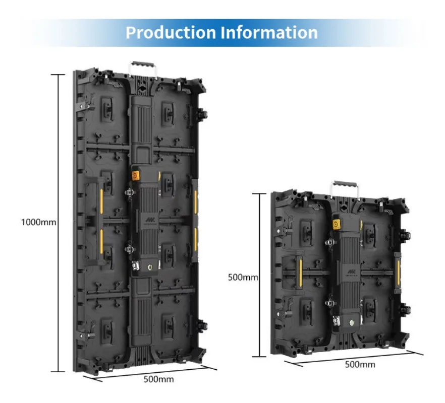 4K Full Color Light Emitting Diode Screen 500x500/500x1000 mm Outdoor Display IP65 Waterproof 5000cd Brightness HDR Sunlight