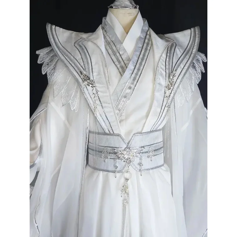 DY20アニメ Er Haと彼の白猫マスターChu Wanning TGCF Xie Lian白い服Mo Dao Zu Shiハロウィン漢服コスプレ衣装2