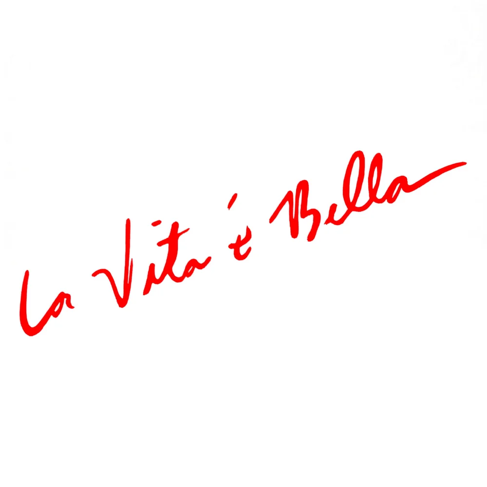 AliExpress NONE 1PC La Vita è Bella Handwritten Waterproof Stickers Black Script Decals for Motorcycle Car Helmet Bike Decor