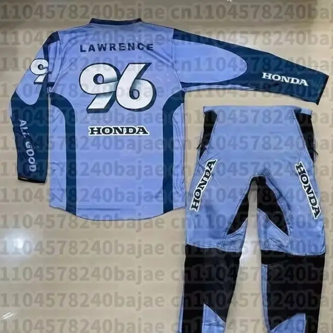 

2025 Autumn Motocross Replica #96 lawrence Honda Racing Team Reprint Jersey Loose 3D Printed Quick Dry Long Sleeve and Long Pant