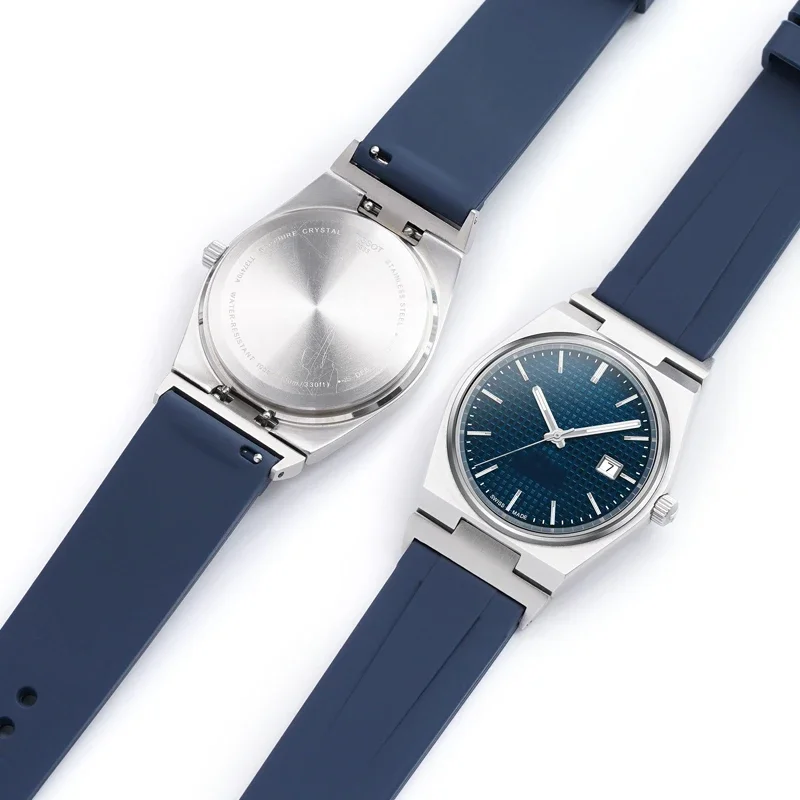 Silicone Strap for Tissot PRX Powermatic 40mm Stainless Steel Connectors Sport Waterproof Men Replace Bracelet Watch Band 12mm