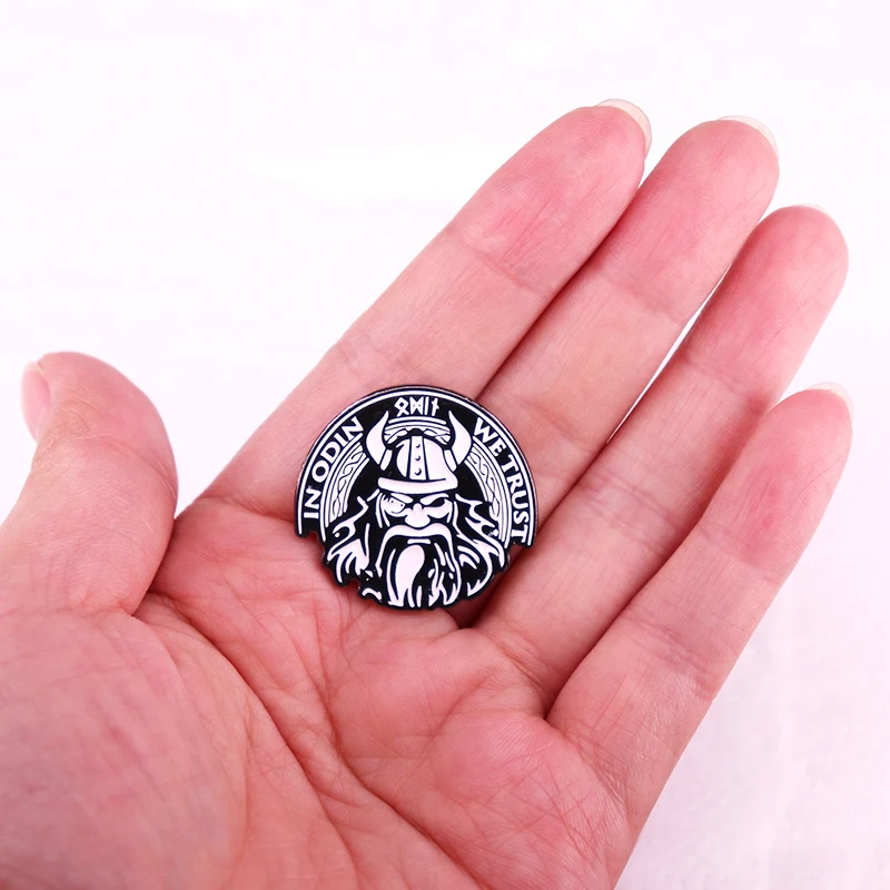 In Odin We Trust Enamel Pin Viking Brooch Jewelry Backpack Decorate