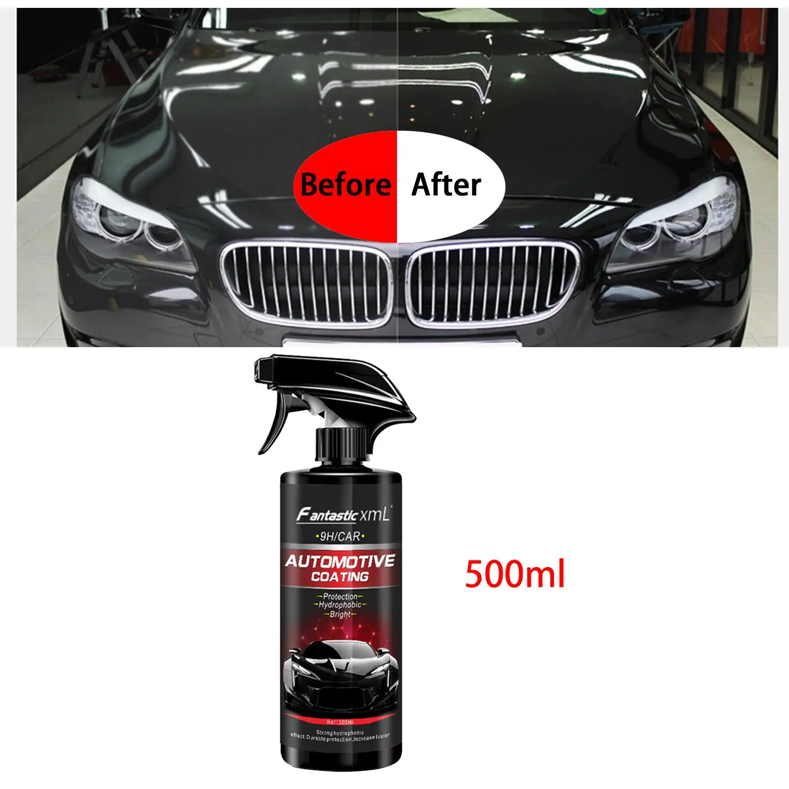 

500ml Car Nano Ceramic Sealing , Remove Dirt Grease and Grim 9H Hardness Polishing Agent Hydrophobic Coating with Accessories