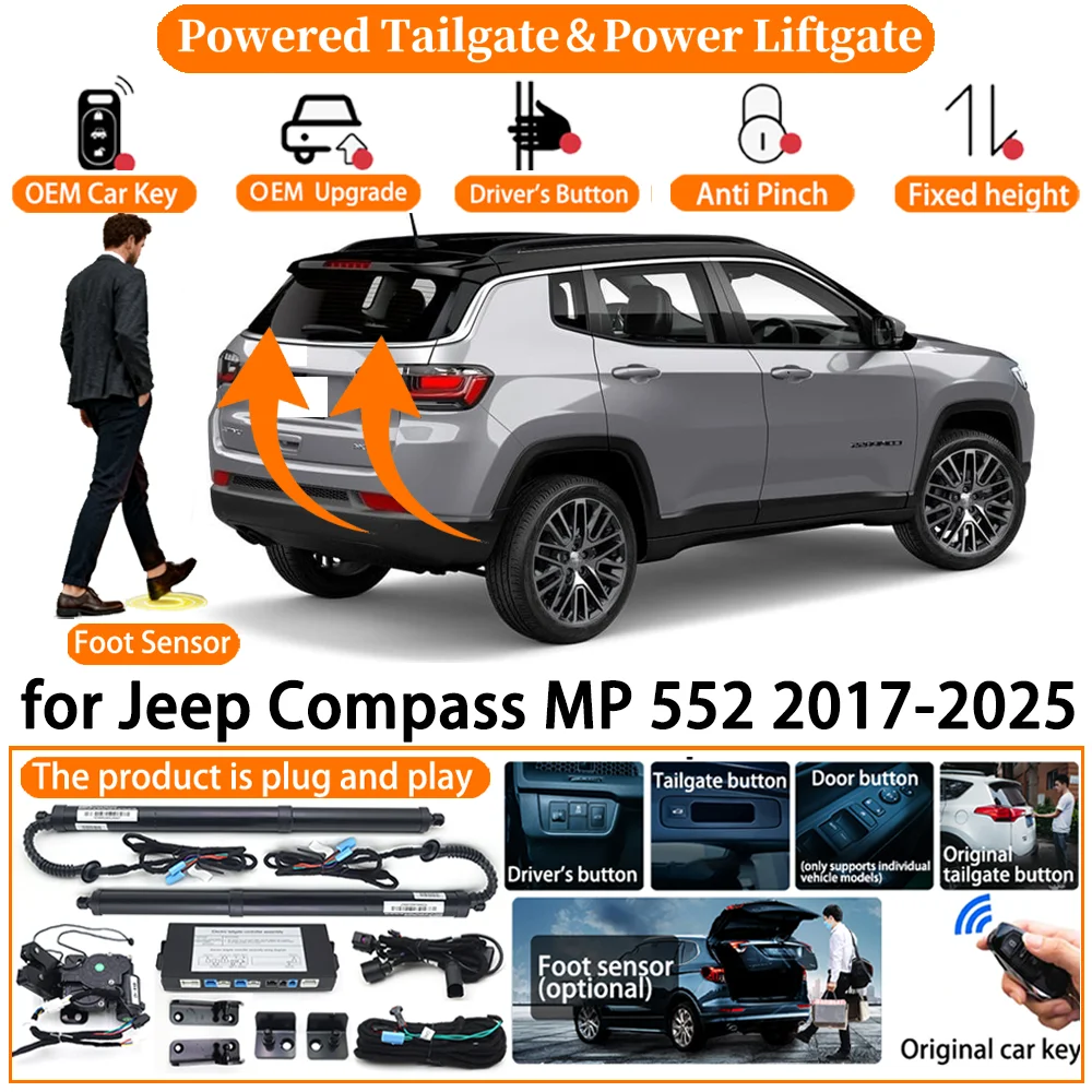 

Car OEM Powered Tailgate system for Jeep Compass MP 552 2017-2025 Automatic Electric Power Tailgate Tail Gate Lift Strut kit