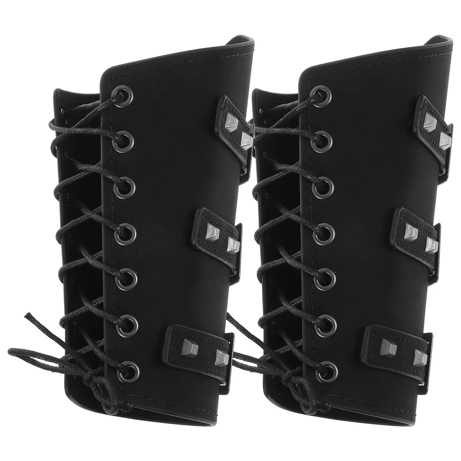 

1Pair Wristband Sturdy Medieval Style PU Arm Guard Cosplay Riding Bracers Punk Wrist Protector Halloween Accessory