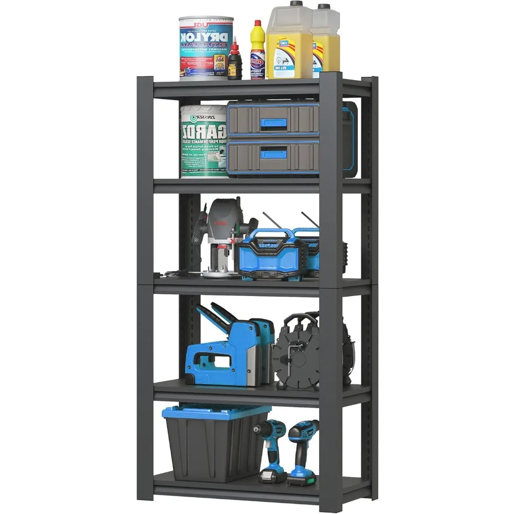 

Metal Storage Shelving Heavy Duty, Shelves Unit for Garage, Adjustable 5 Tier Storage Rack, Industrial Utility Shelf for Garage,