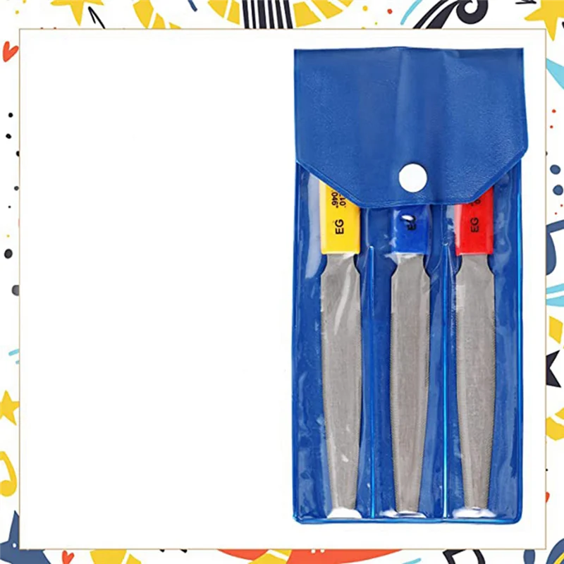 3Pieces Tapered Guitar Nut File Nut Slotted File Set Double Edge Wire File Electric Guitar Wire Tool for Bass,7.6 Inches LPY