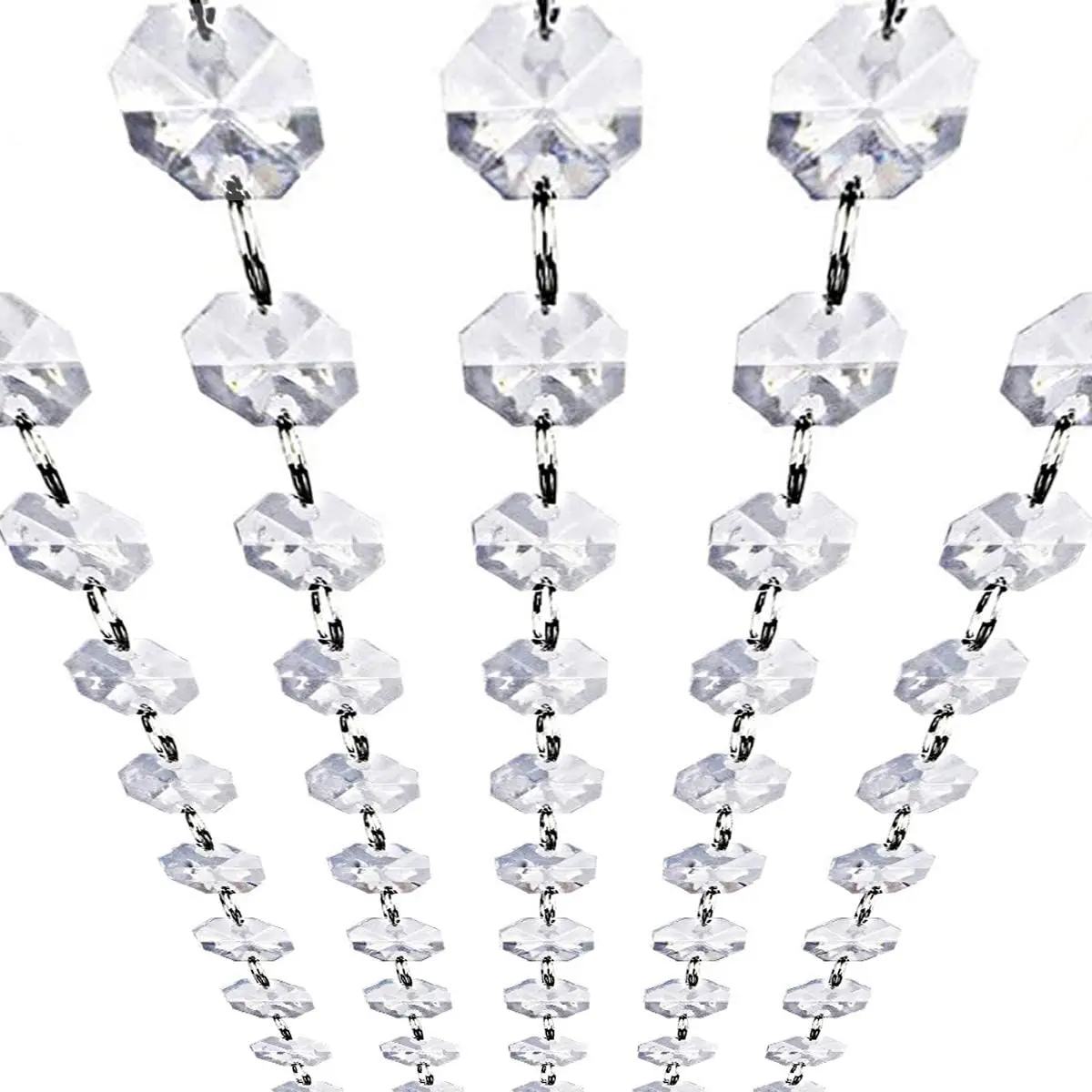 

Crystal Acrylic Gems Bead Garland Strands, KinHom 16 Feet Hanging Clear 14mm Daimond Beads Chain Garlands for Manzanita