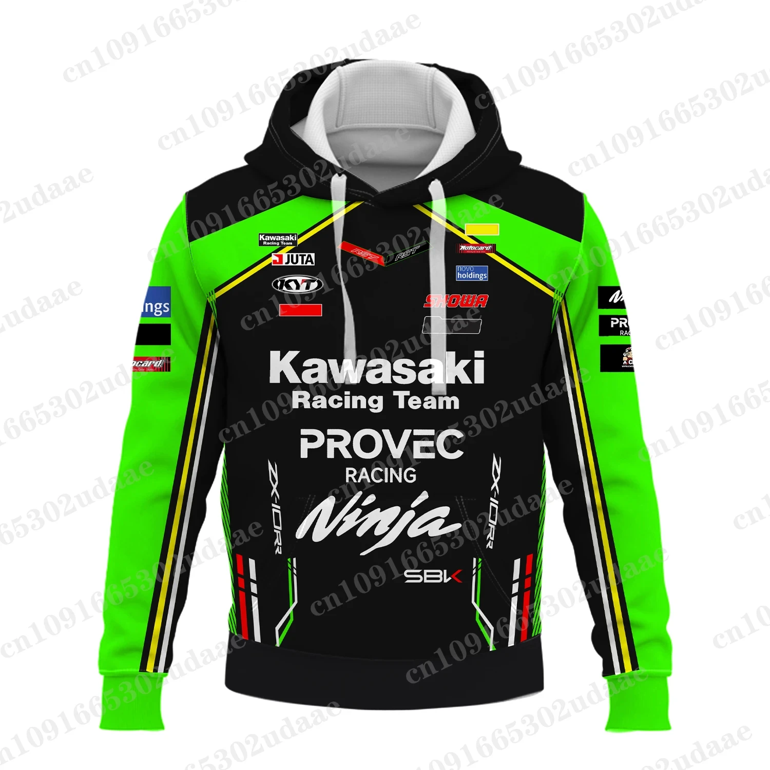 2024 New Kawasaki Team Racing Competition Men\'s and Women\'s Extreme Sports Enthusiasts Fashion Hooded Sweatshirt