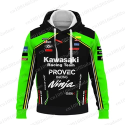 2024 New Kawasaki Team Racing Competition felpa con cappuccio moda per appassionati di sport estremi da uomo e da donna